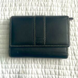 Black Coach with lilac interior leather wallet